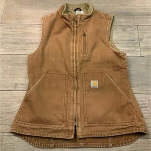 Carhartt Women's Relaxed Fit Washed Duck Lined Mock Neck Vest